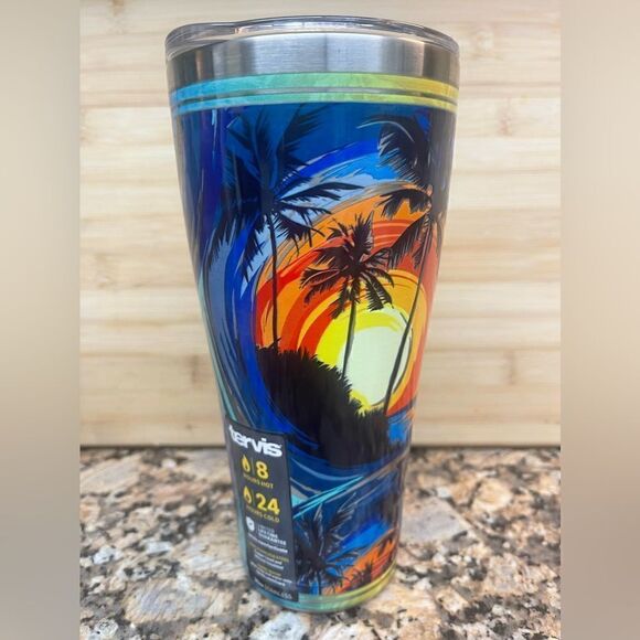 New tervis 30oz Stainless Steel “ TROPICAL BEACH “ - Picture 2 of 5